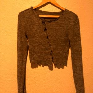 Grey holes distressed shirt